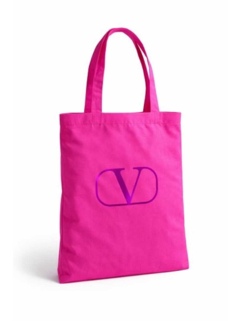 Authentic VIP Valentino Hot Pink V Logo Canvas Tote